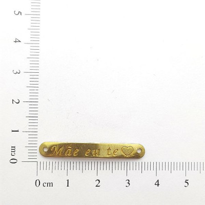 AC LATÃO PLAQUINHA MÃE EU TE AMO 2 FUROS