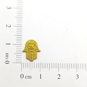 AC LATÃO MÃO HAMSA P OLHO GREGO S/ ARG