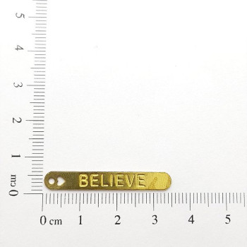 AC LATÃO PLACA BELIEVE CORAÇÃO VZD 1 FURO