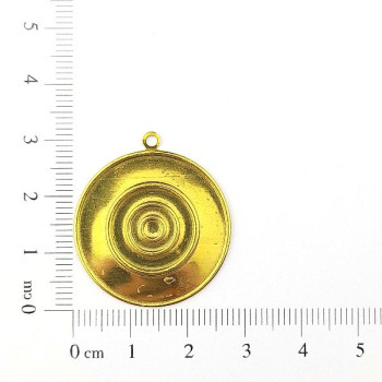 AC LATÃO REDONDO 3CM OLHO GREGO RESINA 1 ARG