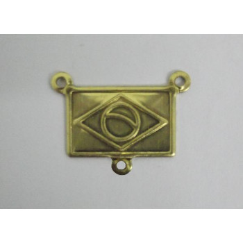 AC LATÃO RETANGULO M BANDEIRA BRASIL 3 ARG