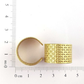 AC LATÃO ANEL REGULAVEL TRANÇADO 2 FUROS