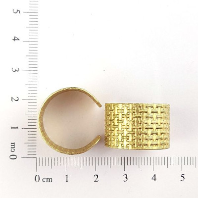 AC LATÃO ANEL REGULAVEL TRANÇADO 2 FUROS