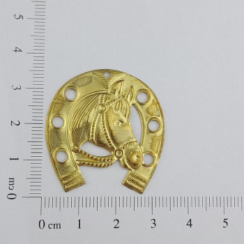 AC LATÃO FERRADURA G FACE CAVALO 1 FURO