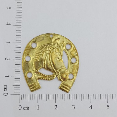 AC LATÃO FERRADURA G FACE CAVALO 1 FURO