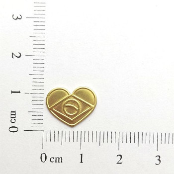 AC LATÃO CORAÇÃO M BANDEIRA BRASIL S/ ARG