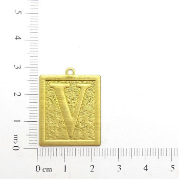 AC LATÃO PLACA TXT LETRA V 1 ARG