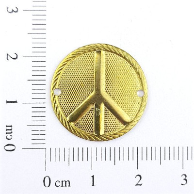 AC LATÃO REDONDO PAZ AMOR BORDA 2 FUROS