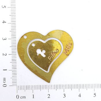 AC LATÃO CORAÇÃO MÃE E FILHO CHAPA 0,60