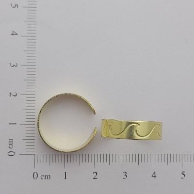 AC LATÃO ANEL REGULAVÉL FINO ONDA DO MAR 2 FUROS