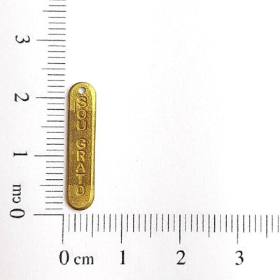 AC LATÃO PLAQUINHA SOU GRATO 1 FURO