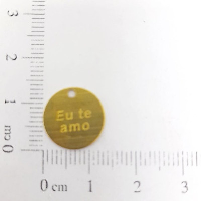 AC LATÃO REDONDO 13MM EU TE AMO 1 FURO