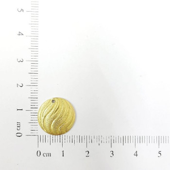 AC LATÃO REDONDO P 14MM ONDAS LISO E CLICADO 1 FURO