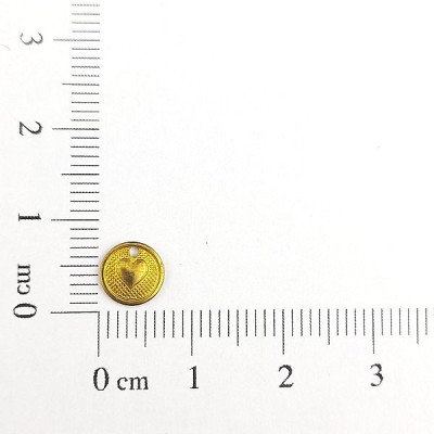 AC LATÃO REDONDO MINI CORAÇÃO TXT 1 FURO