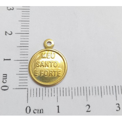 AC LATÃO REDONDO P 15MM MEU SANTO É FORTE 1 ARG