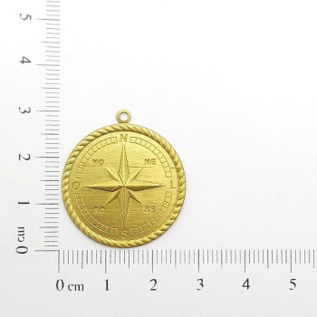 AC LATÃO BÚSSOLA ROSA DOS VENTOS G 30MM 1 ARG