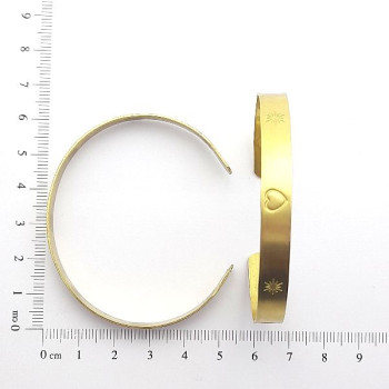 AC LATÃO BRACELETE CORAÇÃO E ESTRELA S/ FURO