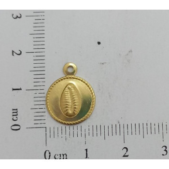 AC LATÃO REDONDO 15MM BÚZIOS BORDA TRANÇADA 1 ARG