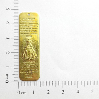 AC LATÃO PLACA ORAÇÃO AVE MARIA 1 FURO