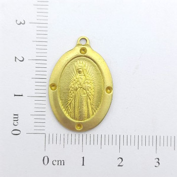 AC LATÃO MEDALHA GUADALUPE PEDRAS 1 ARG