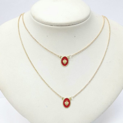 COLAR DUPLO SC JESUS E SC MARIA 45CM