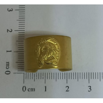 AC ANEL LATÃO REGULAVÉL FERRADURA CAVALO 2 FUROS