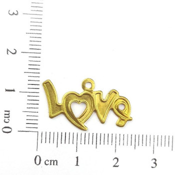 AC LATÃO ESCRITA LOVE RESINA 1 ARG