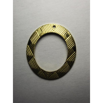 AC LATÃO OVAL G TXT LOSANGO VZD CENTRO 1 FURO