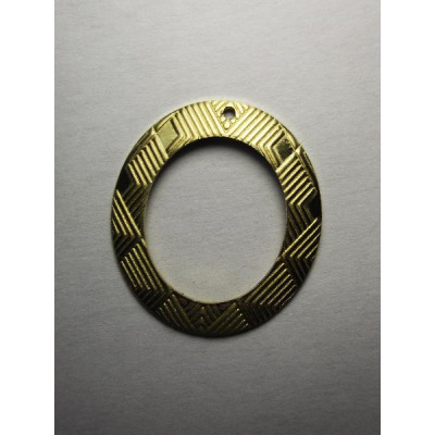 AC LATÃO OVAL G TXT LOSANGO VZD CENTRO 1 FURO