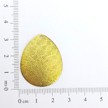 AC LATÃO GOTA G CHEIA TXT CIRCULOS 1 FURO