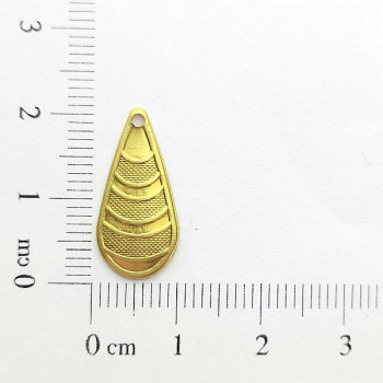 AC LATÃO GOTA FINA LINHAS LISA E TXT 1 FURO