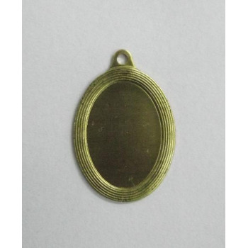 AC LATÃO MEDALHA OVAL MOLDURA RISCO 1 ARG