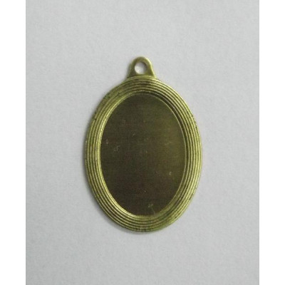 AC LATÃO MEDALHA OVAL MOLDURA RISCO 1 ARG