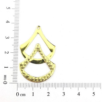 AC LATÃO LEQUE DUPLO VZD TXT BAIXO 1 FURO