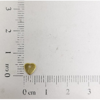 AC LATÃO CORAÇÃO MINI 5MM LISO RETO 1 FURO