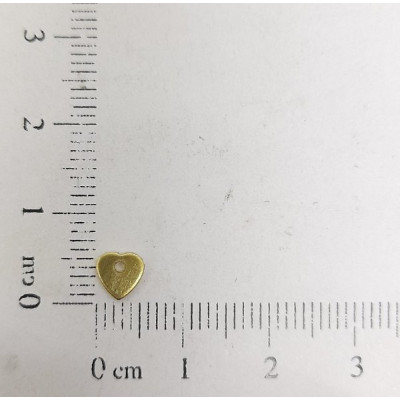 AC LATÃO CORAÇÃO MINI 5MM LISO RETO 1 FURO