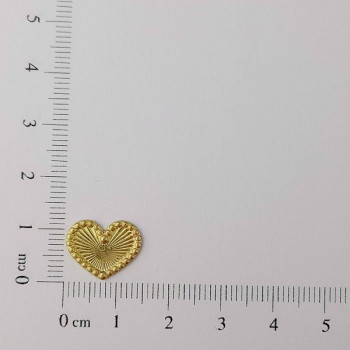 AC LATÃO CORAÇÃO 11MM BORDA S/ ARG