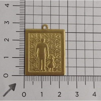 AC LATÃO PLACA 29MM PAI E FILHA 1 ARG