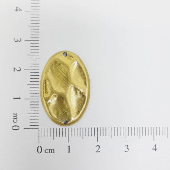 AC LATÃO CRATERA OVAL 24MM 2 FUROS