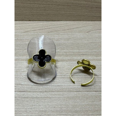 ANEL REGULAVEL FLOR PRETO 