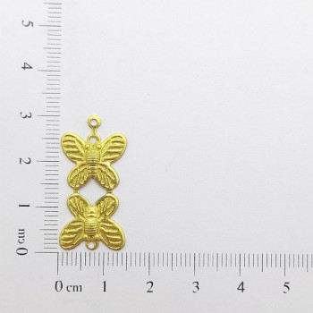 AC LATÃO BORBOLETA ESTAMPADA DUPLA