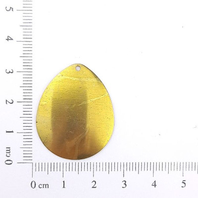 AC LATÃO GOTA M LARGA LISA 1 FURO