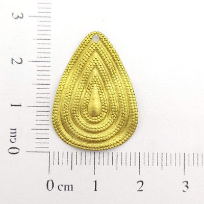 AC LATÃO GOTA M ONDULADA BOLINHAS E LISO 1 FURO