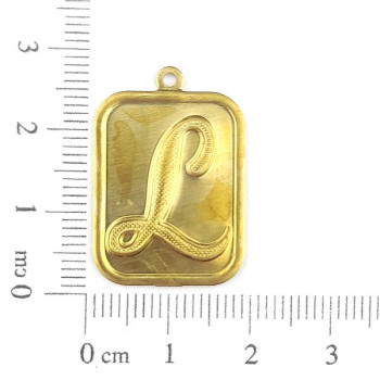 AC LATÃO PLACA LISA LETRA L 1 ARG