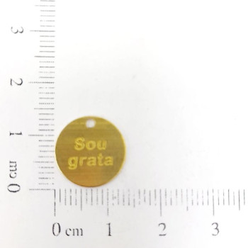 AC LATÃO REDONDO 13MM SOU GRATA 1 FURO