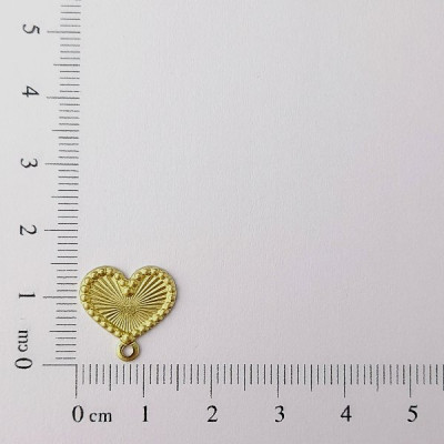 AC LATÃO CORAÇÃO 11MM BORDA 1 ARG BAIXO