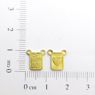 AC LATÃO MINI ESCAPULÁRIO MENINA FRENTE VERSO