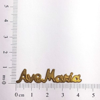 AC LATÃO ESCRITA AVE MARIA RESINA S/ ARG
