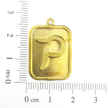 AC LATÃO PLACA LISA LETRA P 1 ARG