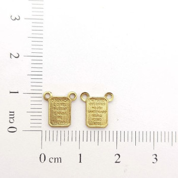 AC LATÃO MINI ESCAPULARIO O SENHOR É MEU PASTOR E PAI NOSSO